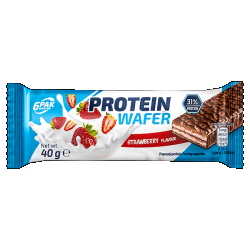 6PAK Protein Wafer 40g Truskawka